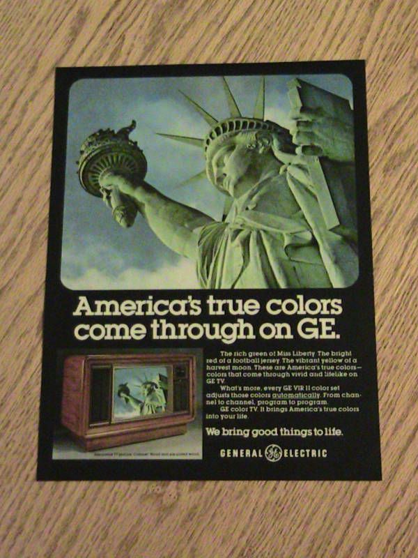 Statue of Liberty Advertisement General Electric TV Ad