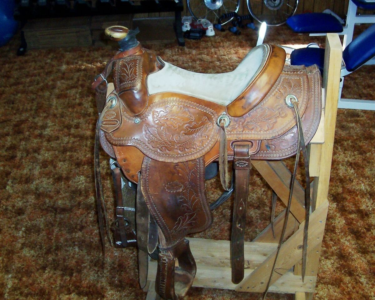 Western Roping Saddle Custom Built Ranch Saddle Modified Chuck Shepard