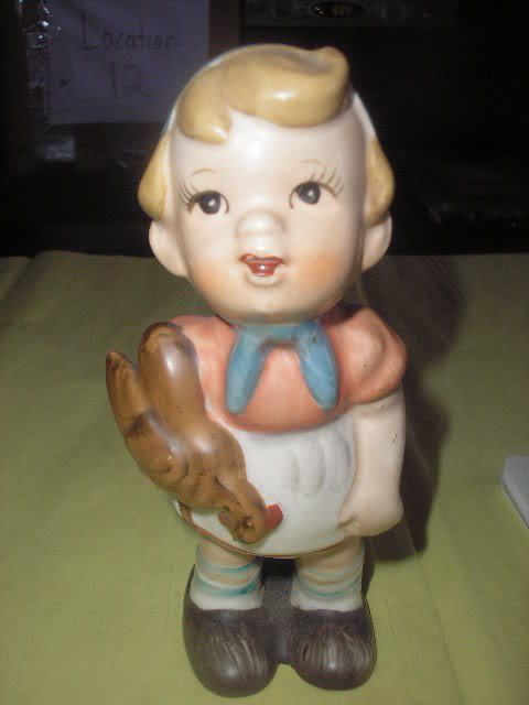 Lipper Mann Little Girl Carrying Chicken Figurine