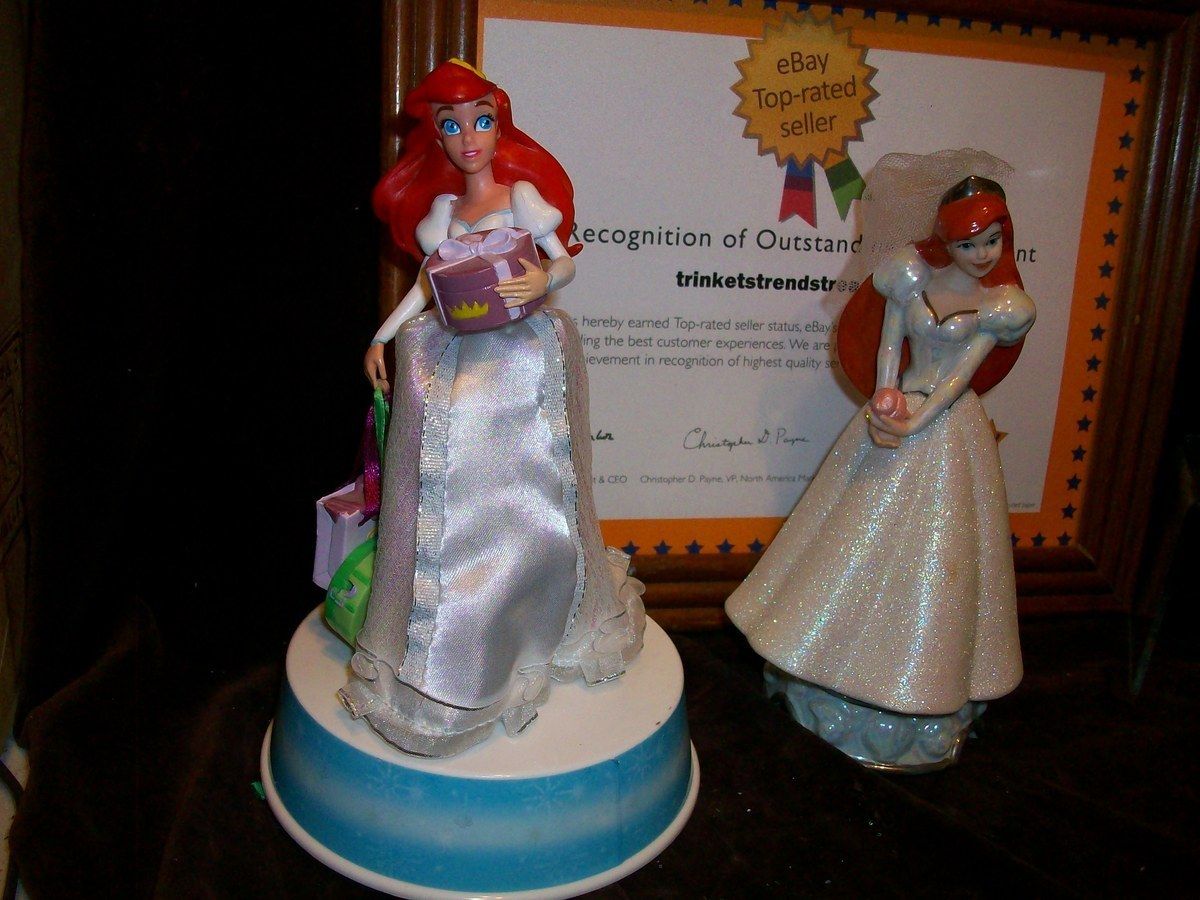 DISNEY ARIEL LITTLE MERMAID WEDDING CAKE TOPPER GEMMY CHRISTMAS MUSIC