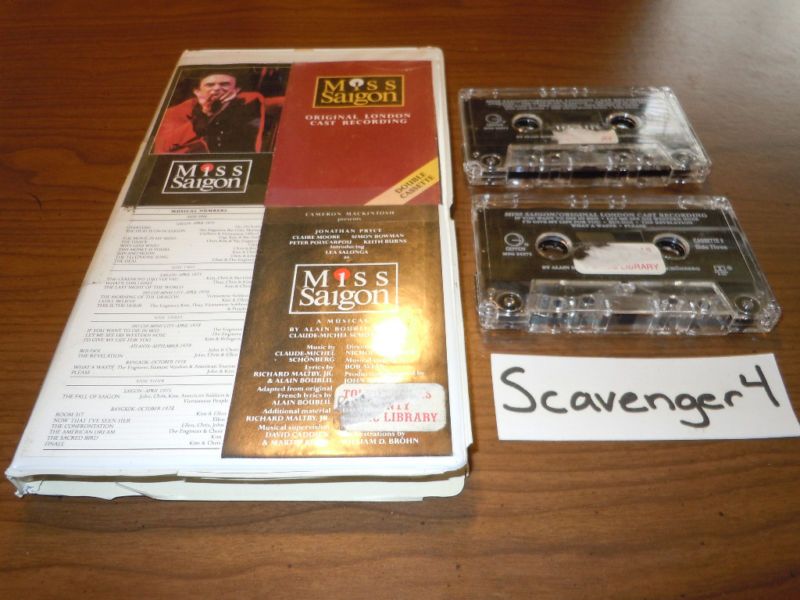 Miss Saigon London Cast 1990 2 Cassettes RARE 720642427149