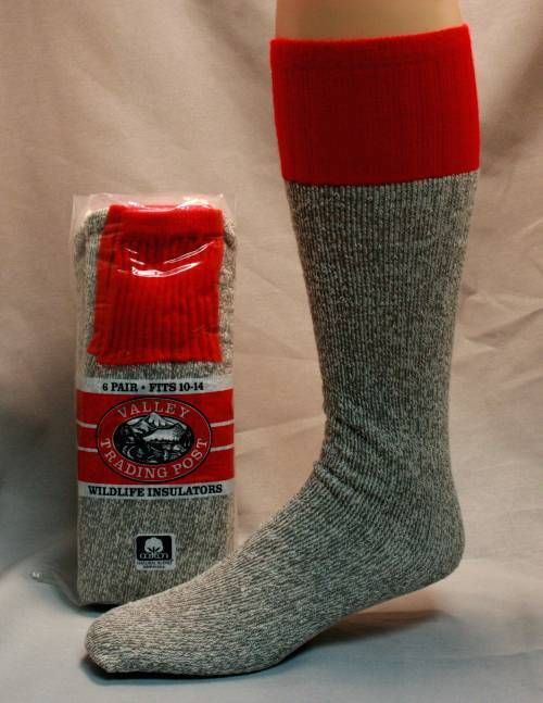 Mens Valley Trading Post Long 22 Thermal Tube Socks 3 Pair Size 10 14