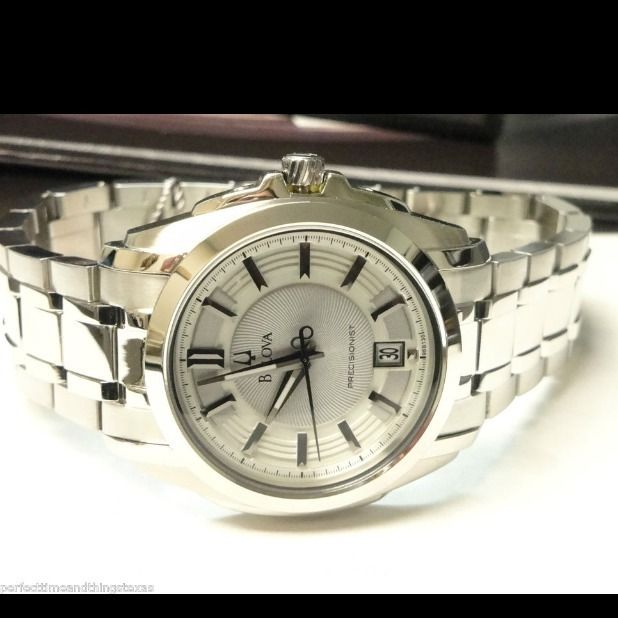 Bulova Precisionist Mens Longwood Silver Dial Stainless Steel