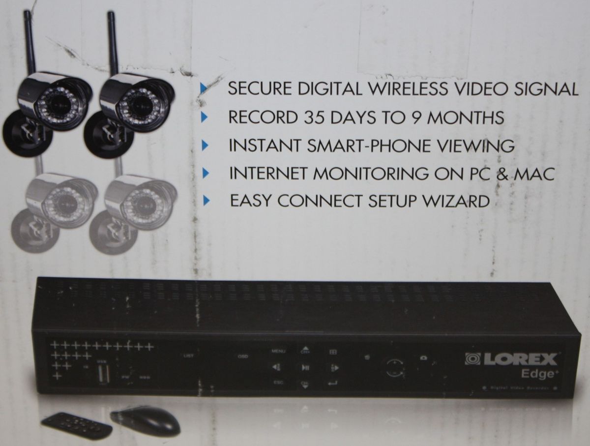 Lorex EDGE+ 4 Channel Security DVR + 4 Wireless Security Cameras