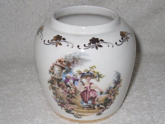 Lord Nelson Pottery England Romantic Fragonard Art Scene Jar Vase