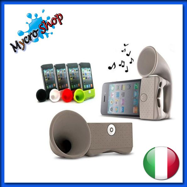 Stock lotto da 50 Altoparlante amplificatore silicone iphone 4 4S