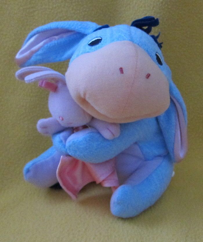 Fisher Price Baby Eeyore Bunny Lovie Blanket Soft Toy Nursery Pooh