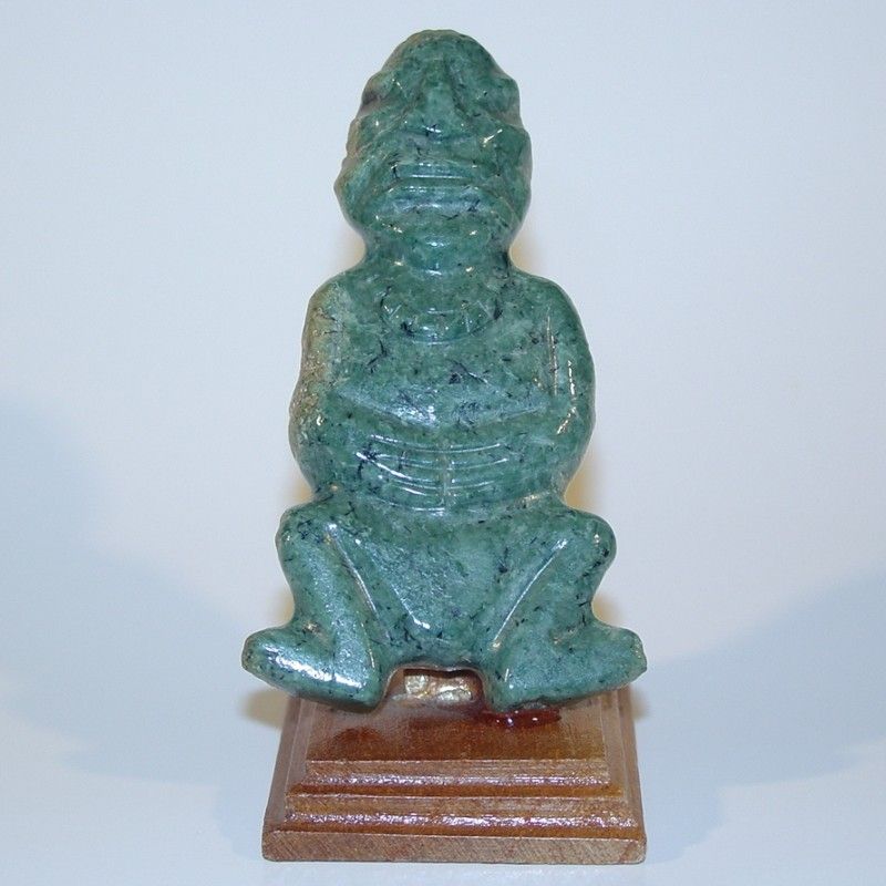 Real Mayan Lord Shape Jade Figurine Guardian Lucky Talisman Amulet