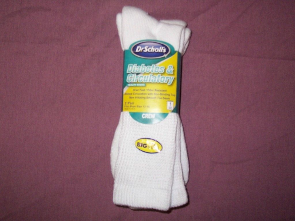 Mans Diabetes Circulatory Socks Size 13 15 Two Pair Dr Scholls Brand