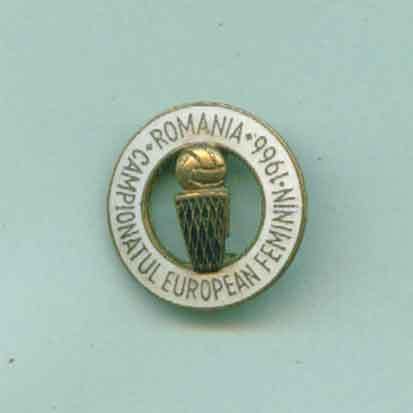 Basketball Pin Romania European Championship Women 1966 White