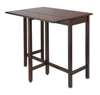 Winsome Lynnwood Drop Leaf High Table in Antique Walnut