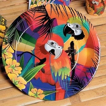 Parrot Party Paper Dinner Plates 8 Pcs