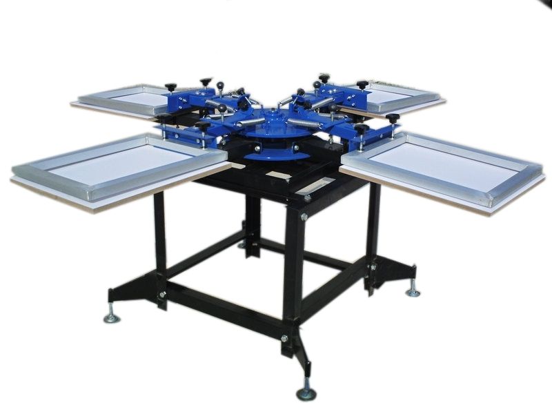 Color 4 Station Screen Printing Press Machine Printer