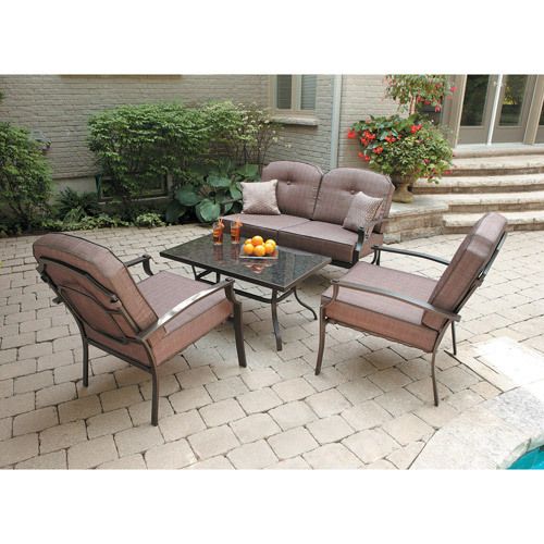 Mainstay Furniture Wentworth 4 Piece Outdoor Conversation Patio Set