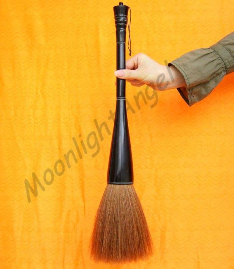 calligraphy painting brush oxhorn pole L 52cm diameter 50mm horse mane