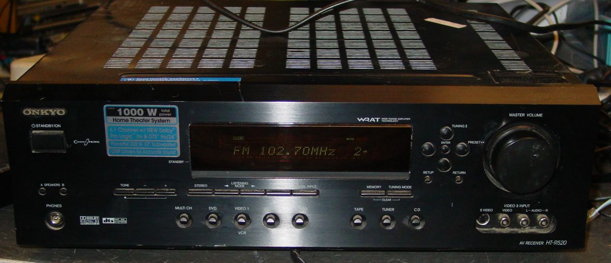 R520 6 1 Channel 1000 Watt AV Receiver DOLBY DTS PRO LOGIC L48378 417