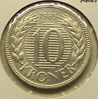 Denmark 1985 10 Kroner Margrethe II Uncirculated