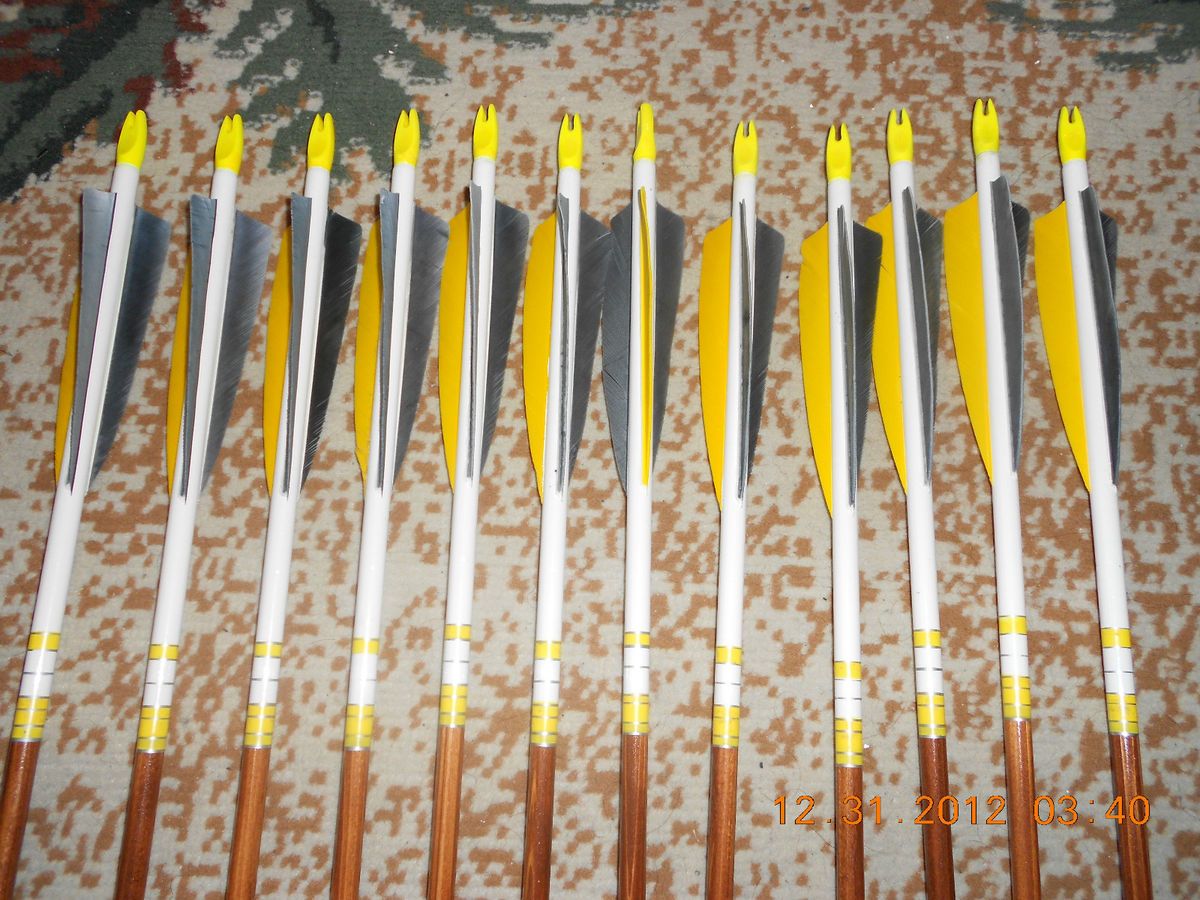 Dozen Martin Deluxe P O C Arrow Yellow Fletching