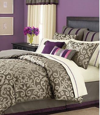 Martha Stewart Collection Bedding Brownstone Damask Comforter