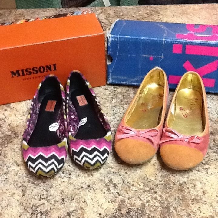 Pairs Of Ballet Flats. Kitson LA And Missoni. Chevron Stripe And