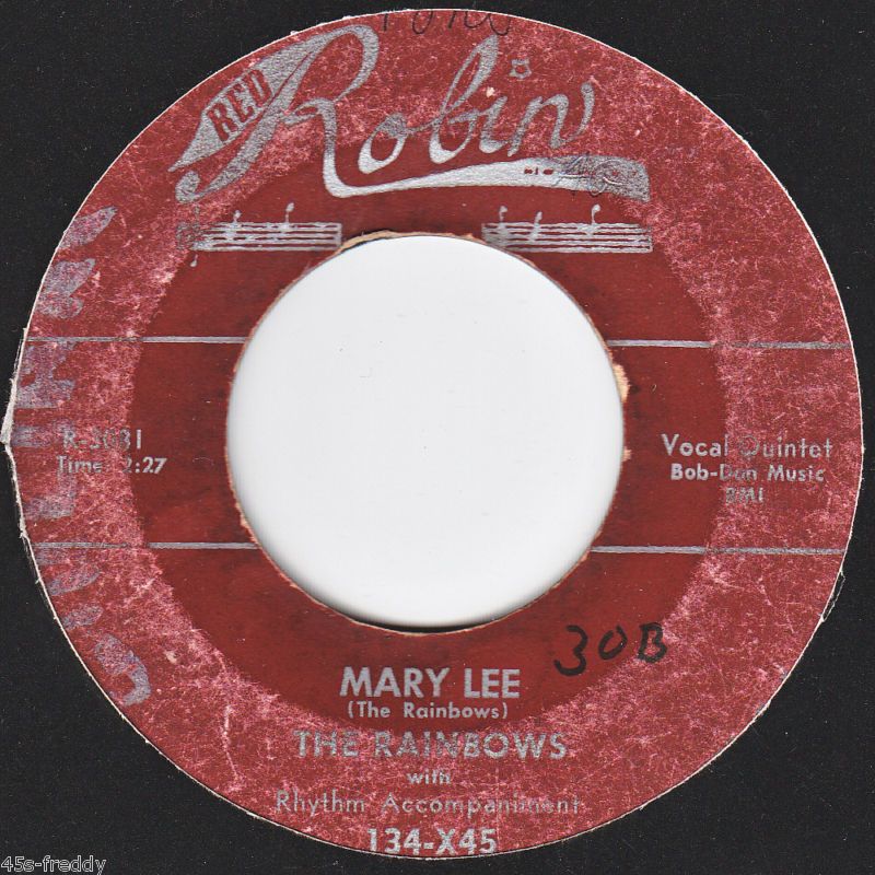 Rainbows 45 Mary Lee Evening Doo Wop Poor