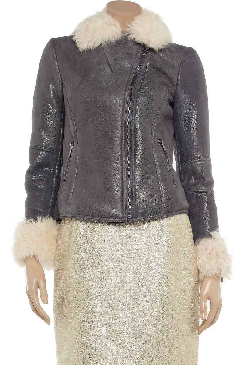 Tory Burch Matthew Glossed Shearing Jacket