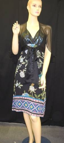 Matthew Williamson Silk Print Cape Dress 10 $1584