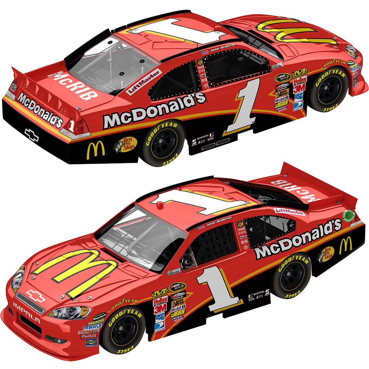 2012 Jamie McMurray 1 McDonalds 1 64 NASCAR Diecast New