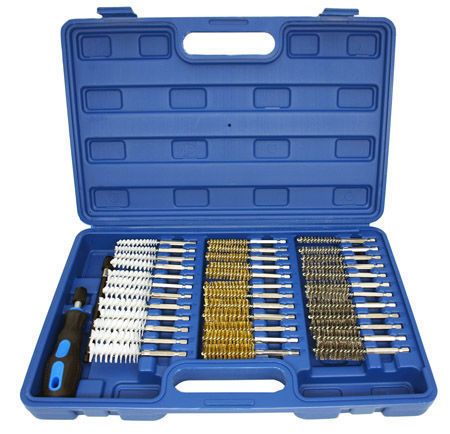 38pc Industrial Wire Brush Set Brushes Long Reach Round Tube