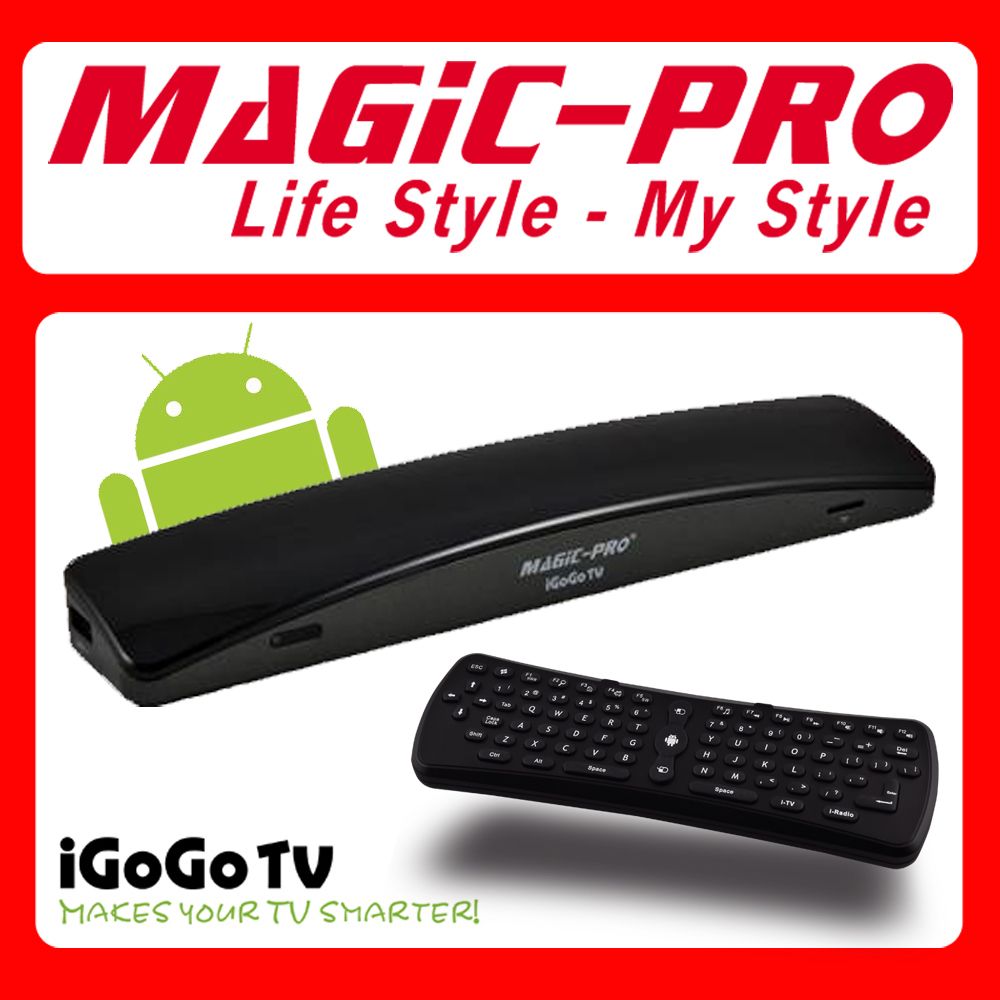 iGoGo TV MP168 Google Android TV Box Flash Media Player w Air Mouse KB
