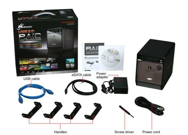 Mediasonic HFR2 SU3S2 ProRAID 4 Bay USB 3.0 & eSATA Hardware RAID