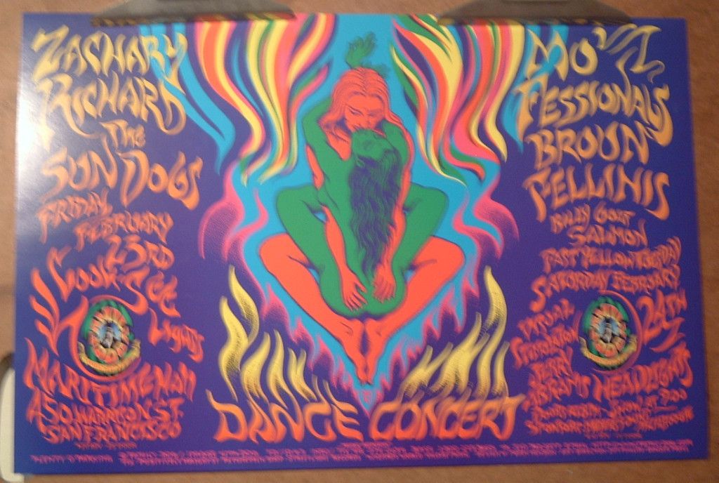 Zachary Richards Family Dog original 1996 concert poster rock, Mark