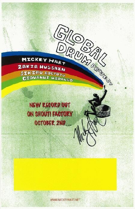 Mickey Hart Grateful Dead Signed COA Concert Poster 2007 Original