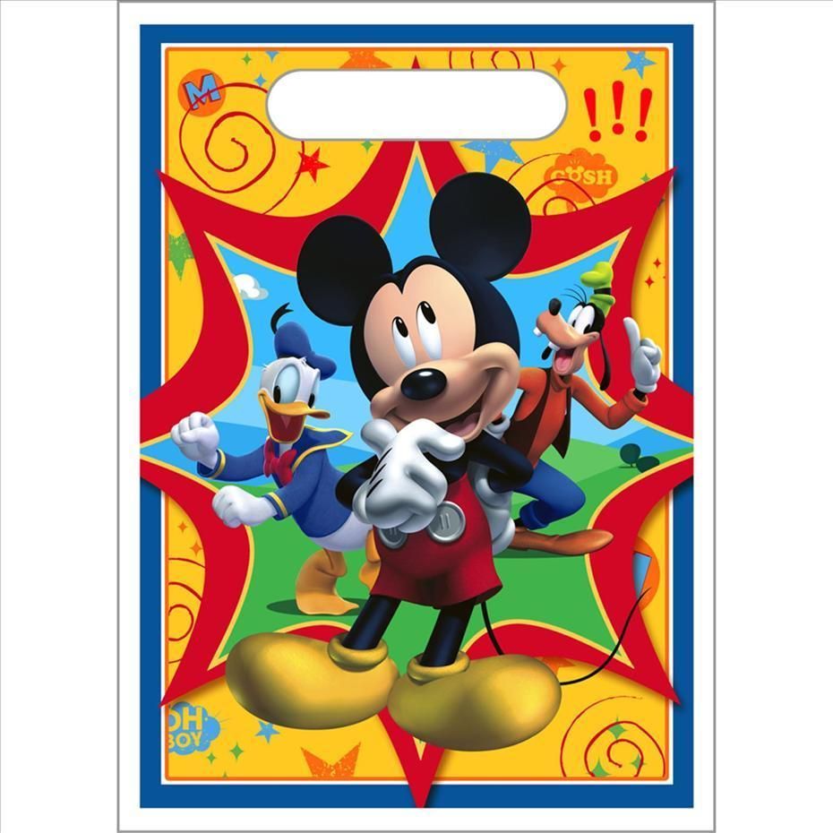 Mickey Mouse Birthday Party Favor Loot Bags 8 NIP