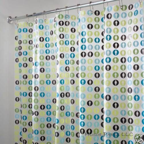 InterDesign Boy Girl Mold Resistant Shower Curtain New