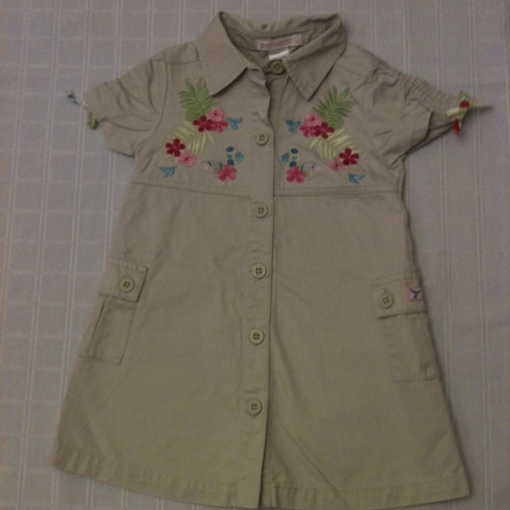 Janie And Jack Tropical Safari Hummingbird Shirt Dress 18 24 Lovely