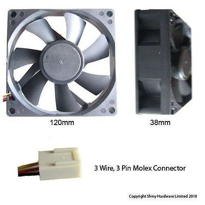 Evercool 120mm 12cm 120 x 120 x 38mm 3 Pin 12 Volt PC case Fan (M)