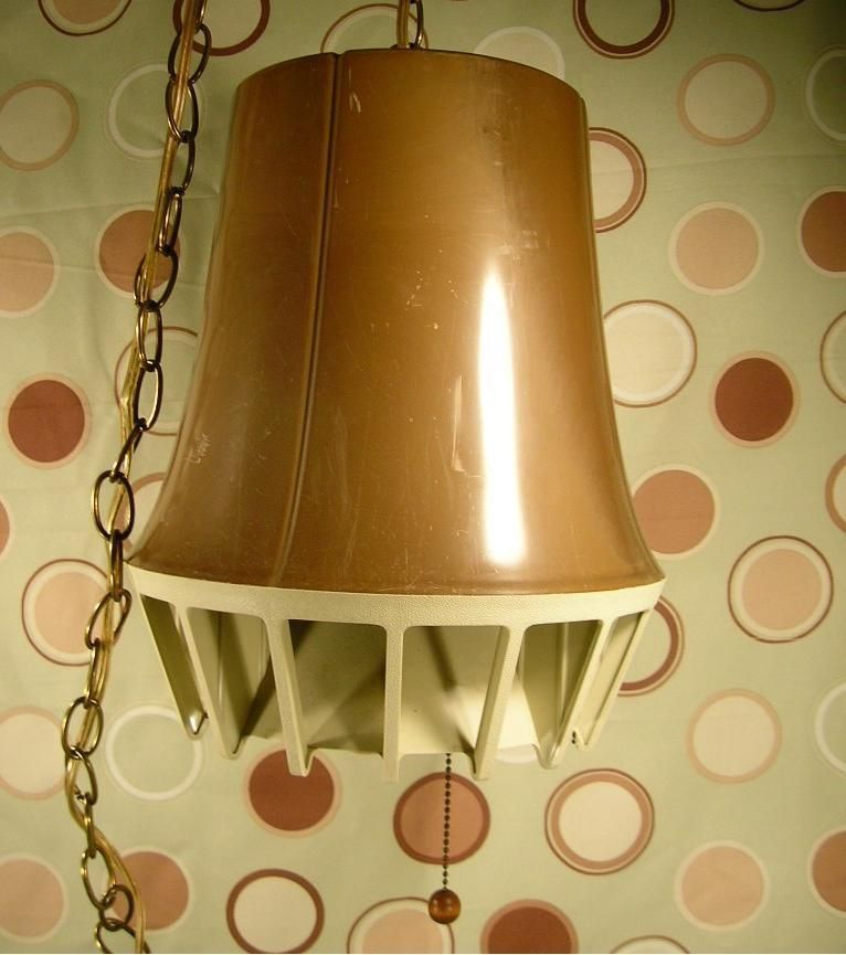Vtg. EMERSON HEATER LIGHT Dual SWAG LAMP 60s/70s HANGING 1200W (BROWN)