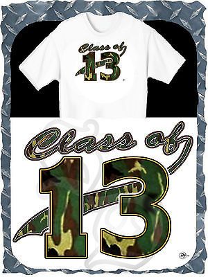 CLASS OF 2013 CAMOUFLAGE GRADUATION PRINTED T SHIRT SMALL 4XL