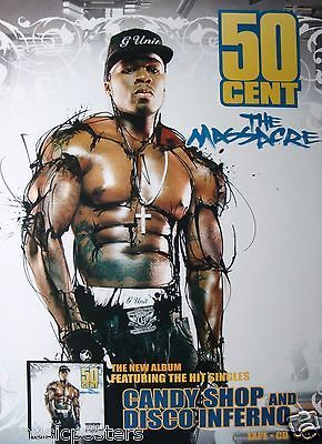 50 CENT THE MASSACRE U.S. PROMO POSTER   Hip hop/Rap Music