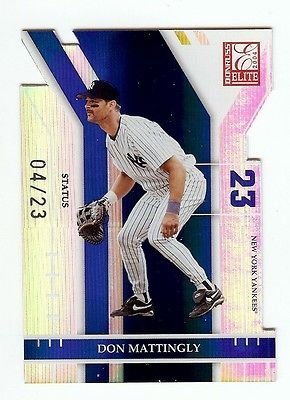 2004 Donruss Elite Status Blue #185 Don Mattingly Yankees serial #04