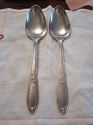 Wm Rogers & Son AA Serving Spoons Pat APR 1425 Intricate Pattern