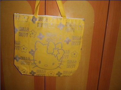 NEW HELLO KITTY Recycled Green Gift Shopping Tote Book Lunch Bag