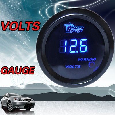 NEW UNIVERSAL BLACK 2 52mm BLUE DIGITAL LED 0 15V VOLT VOLTMETER