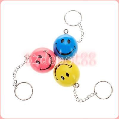 3pcs Cute random Color Happy Smiley Face Ball Key Chain Key Ring