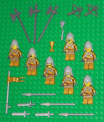 Lot 7 Crown Gold Castle Knights Swords Lego Minifigs People