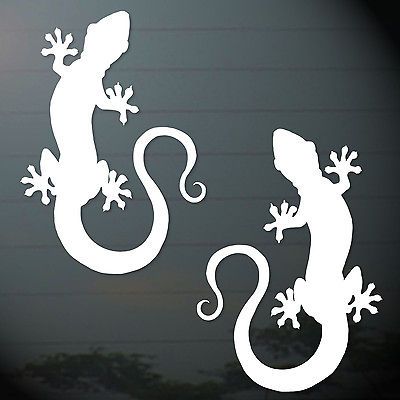 x2PC. GECKO GEKKO STICKER CUT OUT MAC LAPTOP NOTEBOOK CAR TRUCK