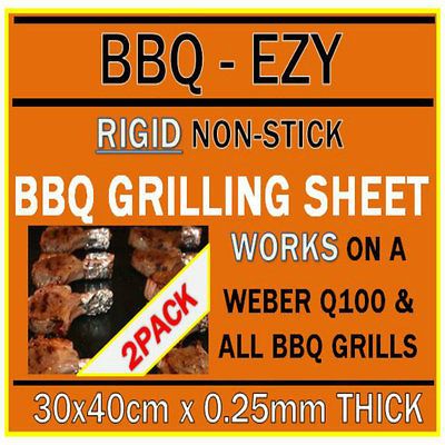 COOK ON RIGID GRILLING TEFLON SHEET 2PK FOR WEBER & ALL BBQ GRILLS