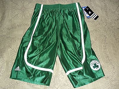 BOSTON CELTICS EMBROIDERED ADIDAS STRIPE GREEN ROAD GAME SHORTS