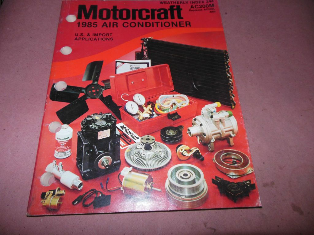 1960s 85 MOTORCRAFT AIR CONDITIONER 301 PAGE ORIGINAL PARTS BOOK